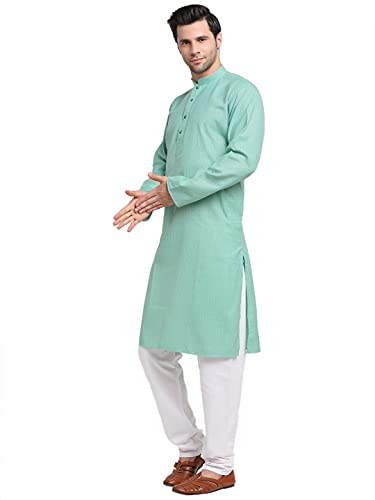 Image of KRAFT INDIA Men Cotton Striped Kurta Pyjama Set