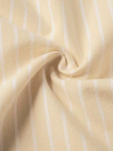 Image of The Souled Store: Amber Men and Boys Long Sleeve Spread Collar Light Yellow Striped Lightweight Easy to Style Everyday Office Wear Cotton Regular Casual Cotton Shirt