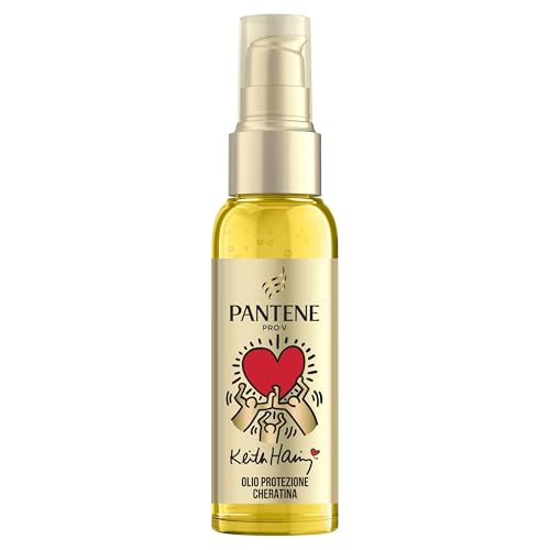Pantene Pro-V x Keith Haring Edizione Speciale Olio Capelli Protezione Cheratina Rigenera E Protegge 100ml Olio Intensivo Senza Risciacquo per Uso Quotidiano. Per Capelli Secchi e Danneggiati