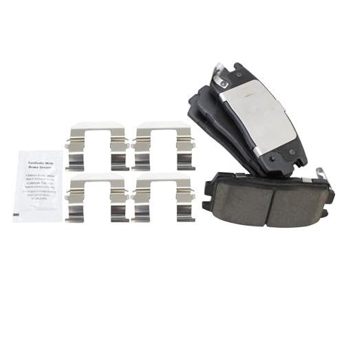 Image of TRQ Rear Brake Pad & Rotor Kit Ceramic Premium G-Coated Compatible with 2007-2009 Chevrolet Equinox Pontiac Torrent
