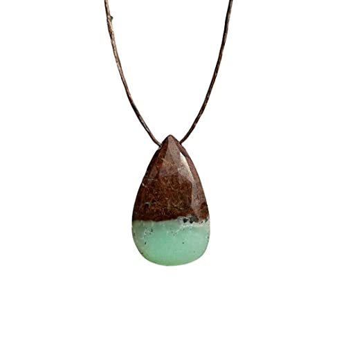 Chrysoprase Crystal Necklace - Women Healing Stone, Love and Relationship, Men Gift To Girlfriend, Girls Choker, Mens Gifts, Cute Gemstone, Balance Emotions, Best Friend Pendants, Boho Hippie Pendant