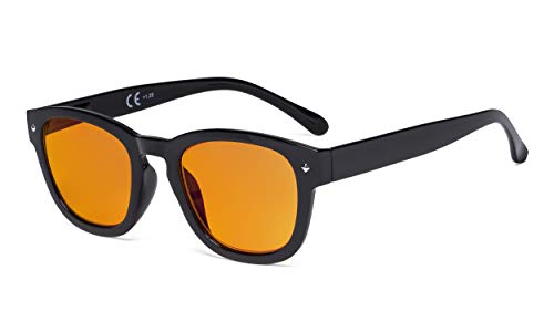 Image of Eyekepper Blue Light Blocking Glasses with Orange Tinted Filter Lens for Sleeping - Anti Blue Ray Computer Eyeglasses - Black