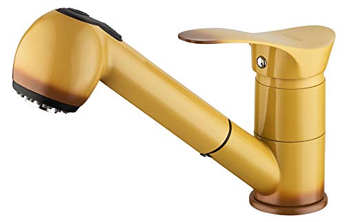 Preisvergleich Produktbild Küche Spülbecken Einhebel Armatur Ausziehbar Umschaltbar Schwenkbar Braun Mokka Sanlingo