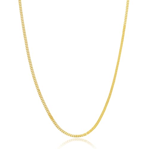 MAX + STONE 10K Gold Chains for Women & Men | 18 or 20 Inch Hypoallergenic Solid Gold Chains in Various Styles