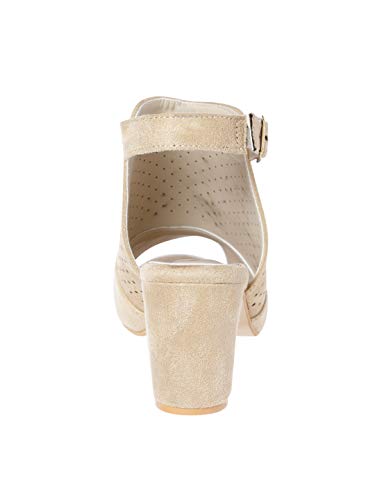 Image of Marc Loire Women's Block Heels Synthetic Backstrap High-Top Sandals Mules
