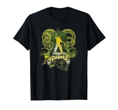 Lucasfilm Indiana Jones Snakes and Skulls Adventure Vintage Camiseta | Ya disponible en tu tienda friki favorita! En mundofriki.es!
