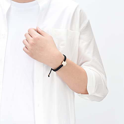 Constantlife Cremation Bracelet For Pets Ashes - Dog Paw Pendant Bangle Stainless Steel Memorial Urn Jewelry (Black Rope-Rose Gold) #TOP4