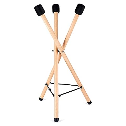 Foldable Steel Tongue Drum Stand with natural rubber non-slip protective pad, Solid Beech Wood Braced for 8 Inch Above Handpan Percussion Instrument Cover