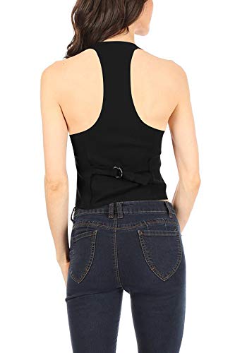 Dressy Casual Versatile Racerback Vest Tuxedo Suit Waistcoat Made in USA Black 2XL3