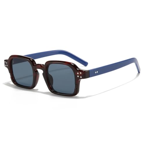 Lunettes de soleil style punk rétro monture verte et rivets pour homme femme