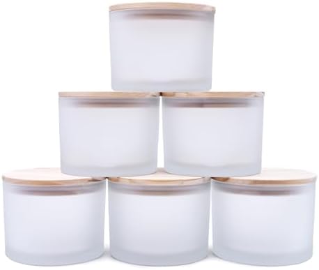 Amazon.com: SHOWIN 18 OZ Thick Candle Jars for Making Candles 6 Pcs ...
