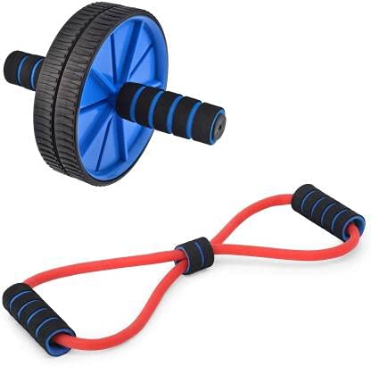LIVOX Abs Roller with Chest Expander Resistance Home Workout Gym Set (Multicolor, Combo of 2)-picture-14