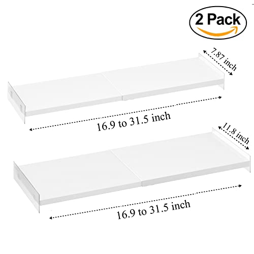 Arcci Expandable Closet Shelf Organizer 2 Pack, Heavy-Duty Adjustable Tension Locker Shelf, Metal Storage Shelf Divider For Kitchen Cabinet, Wardrobe, Cupboard, Bathroom, Closet Organization #TOP2
