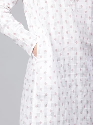Image of Majestic Man Men's Cotton Regular Fit Ethnic Motifs Printed Long Kurta