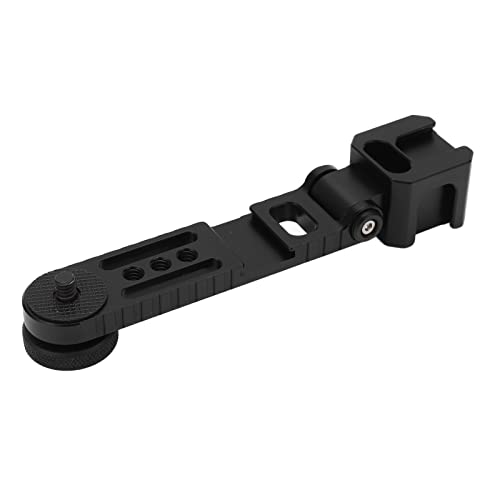 Image of Triple Cold Shoe Bracket, Phone Mount Exten Bar, 180 y Mount Plate with 1 /4 Inch S Holes, C lizer Accessory for DSLR Cs and Video Equipment