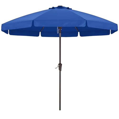 ABCCANOPY 10ft Scalloped Patio Umbrella, Outdoor Table Umbrella with Tilt and Crank, Fiberglass Ribs Deck Umbrella for Patio, Pool, Garden, Picnic (Blue)