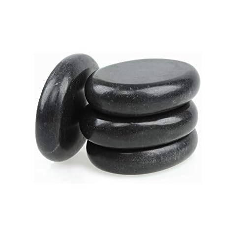 Windfulogo 4Pcs Heiß Massagesteine Massage Stones Set Natur Basalt Beheizter Wärmer Stein Cover