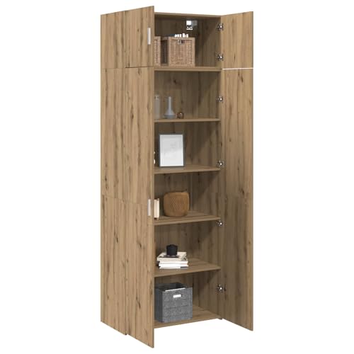 LoogCape Armoire de rangement 2 pièces en chêne Artisan 80 x 42,5 x 225 cm avec 6 étagères et 4 portes pour salon, chambre à coucher, bureau, couloir et cuisine, commode polyvalente peu encombrante – vue 3
