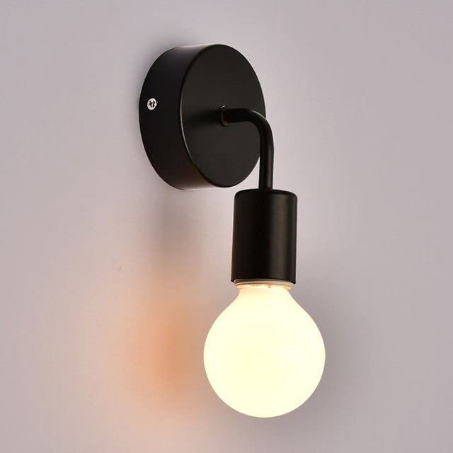 Image of Antique Vintage Industrial Loft, E27 Holder, Decorative, Urban Retro Style Powder Coated Edison Wall Lamp (Black)