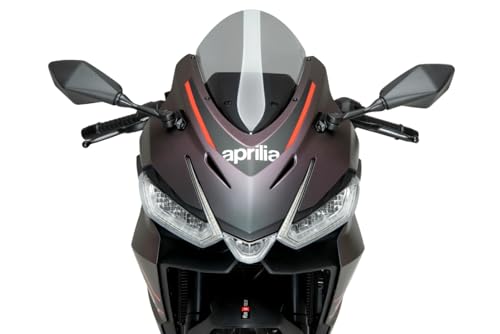 Image of Racing Bubble Visor Windscreen Wind Deflector Compatible for Aprilia RS457 Smoke Black