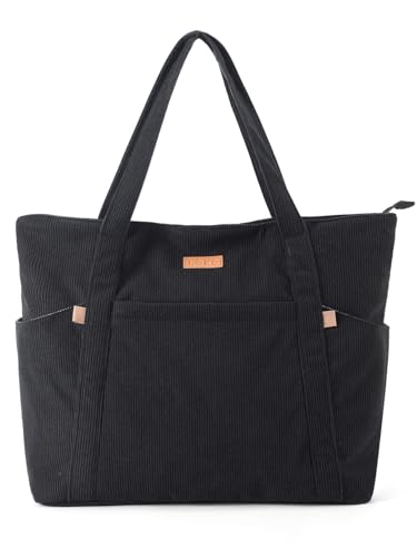 Lekespring Cord Tasche Damen, Groß Tote Bag Strandtasche mit...