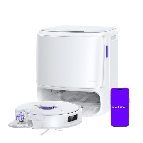 NARWAL Freo Z10 Turbo Robot Vacuum and Mop Combo, 25000Pa Suction, Edge-to-Edge Cleaning, Tangle-Free for Pet Hair, Auto Mop Wash, Smart Avoidance, Self-Emptying, for Carpet & Hard Floors, W