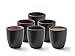 BITZ Espressotassen, Tassen-Set für Kaffee und Espresso, aus Steinzeug, 10 cl, Spülmaschinenfest, Set aus 6 Stück, Schwarz