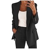 HRSTUYL Blazer Dress Womens Tops Green Suit Women Cape Blazer for Women Women's Lightweight Jacket Pink Blazer Jacket for Women Cute Jackets for Women Trendy Tweed Black, XX-Large