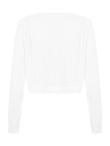 Kids Girls Cropped Shrug Cardigan Long Sleeve Flower One Button Open Front Bolero Wedding Sweaters Top2