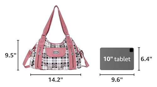 Image of Angel Kiss Purses for Women, Large Shoulder Bag Hobo Tote Purse Mutipocket Faux Leather Satchel Hobo Purse