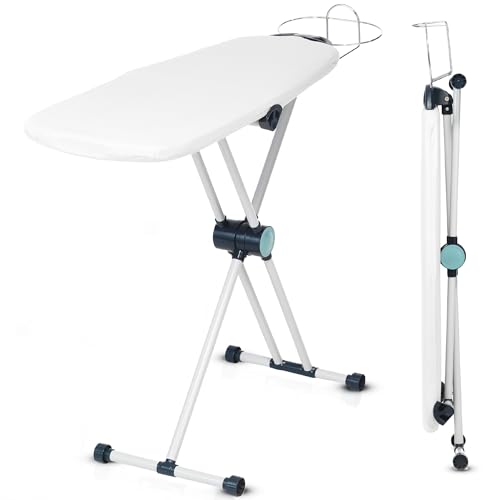 Dazzl 360° Dual-Sided Iron Board - Torso-Shaped Ironing Board Full Size with 8-Level Adjustable Height, Detachable Iron Holder, Garment Clips - HDPE Heat-Resistant Surface