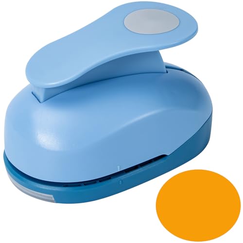 Katfort 3 Inch Circle Punch, Craft Hole Punch Shapes, Circle Punches for Paper Crafts, Cardstock, Brand Label, Gift Wrapping, Greeting Cards and Scrapbooks, Blue