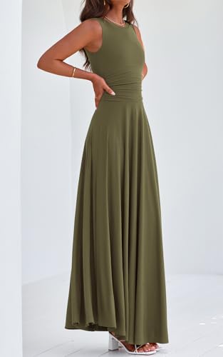 Image of PRETTYGARDEN Womens Summer Dresses 2026 Casual Sleeveless Crewneck Aline Maxi Dress Stretch Tank Flowy Long Dresses