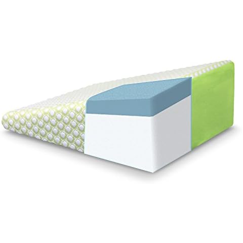 Sleep Yoga Wedge pillow – Supportive upper body with 10 inch memory foam medium firm Cover