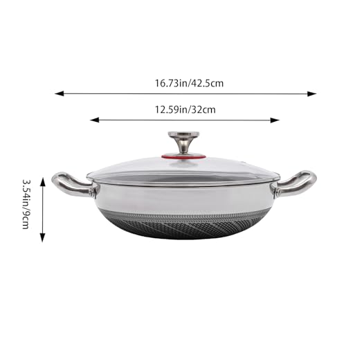 Wok de acero inoxidable 12.59 pulgadas con tapa miniatura 2
