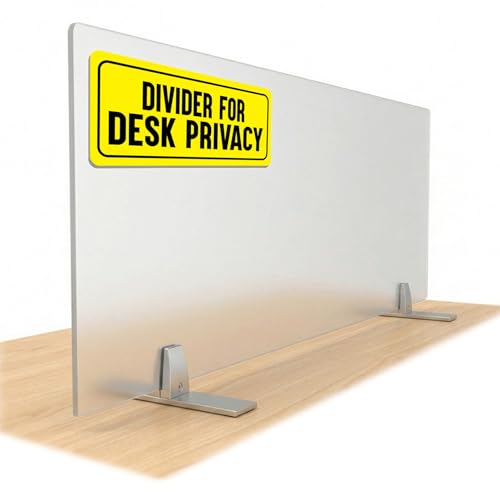 OBEX Acrylic Free Standing Screen, Divider for Desk Privacy Home & Office Partitions for Table Top Workstation, Portable Cubicle Panel for Work, 24" x 30", Frosted
