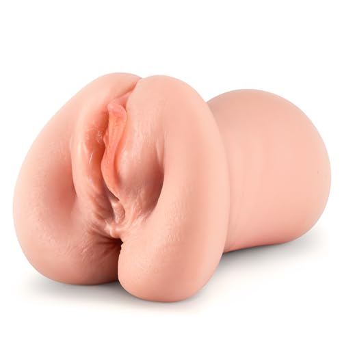 Image of 3 in 1 Pocket Pussy Male Masturbator - Adult Sex Toys for Men Penis Stimulation,Male Blowjob Stroker Toy with 3D Realistic Textured Tight Anus & Real Mouth for Man Masturbation Pleasure (Flesh)