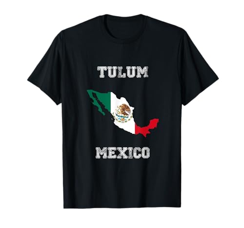 Retro Tulum Mexico Distressed Mexico Flag T-Shirt