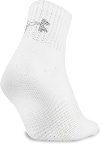 Under Armour Unisex-Adult Cotton Quarter Socks, Multipairs , White/Gray (6-Pairs) , Medium #TOP7