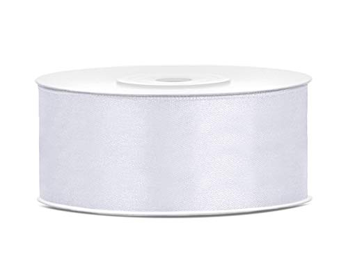 30x Satinband, weiß, 25mm/25m