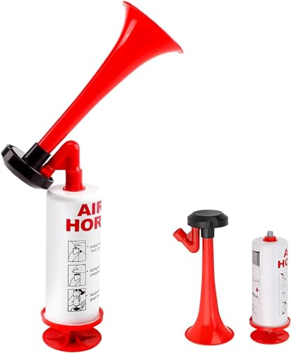 Handheld Air Horn Super Loud Noise Maker Bear Horn Self Defense Portable Pump Sports And Marine Signal Safety Alarm For Boating Events Birthday Parties (Metal)