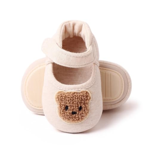 VNGOLERRYベビーシューズのクマ刺繍デザイン
