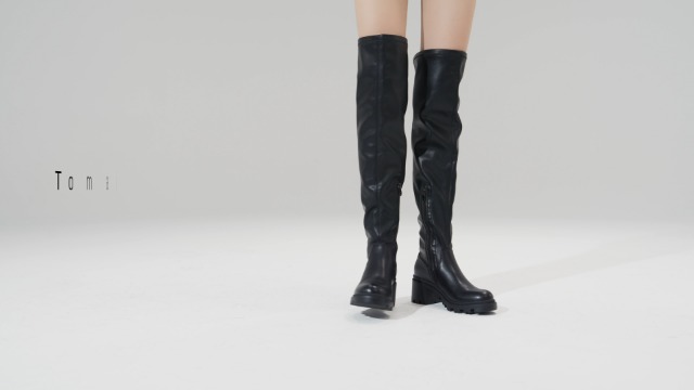 Pavers Stivali Alti Al Ginocchio In Pelle Donna – Fit Comodo D/E, Suola Imbottita, Blu Navy, Taglia 39 – Ideali Per Look Formali