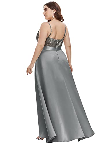 Robe de soirée col en V à paillettes de taille unique pour gala chic - 2