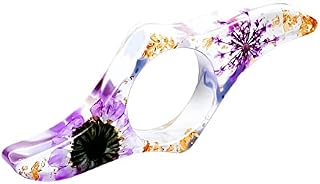 Resin Dried Flowers Book Page Holder Thumb Bookmarks Finger Ring Markers for Books Reading Accessories Gifts for Readers Teachers Book Lovers Bookworm Librarian Literary