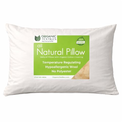 Almohada de Lana Natural Tamaño Viaje Con Cierre Ajustable