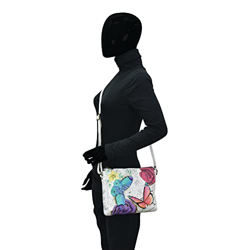 Image of Anna by Anuschka Women's Hand-painted Women's Genuine Leather Slim Medium Crossbody