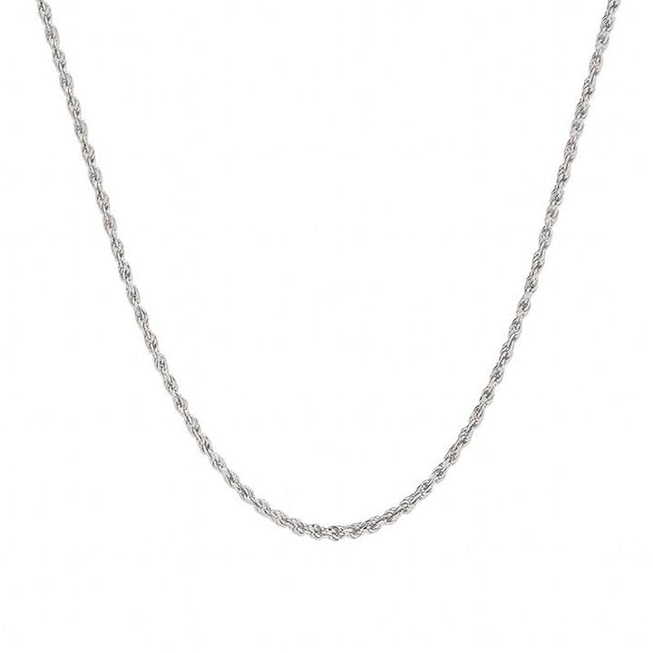 Twisted Rope Chain Necklace for Men and Women, 2mm/3mm Stainless Steel Chain, Available in 18–24 Inches, Stylish Everyday