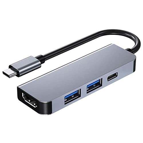 كيندكس موزع كيه اكس 2454 نوع سي 4 في 1 (HDMI 4K - USB 3.0 - USB 3.0 - شاحن بي دي نوع سي)- رمادي