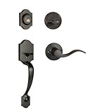Dynasty Hardware DEN-HER-100-12PL Denver Front Door Handleset, Aged Oil Rubbed Bronze, With Heritage Lever, Left Hand